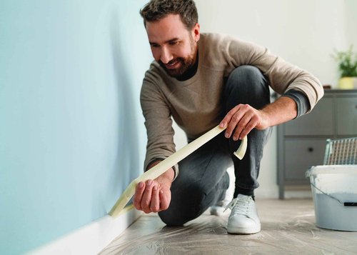 tesa Masking Tape CLASSIC - Painter's Tape for Masking During Painting Work - Solvent-free, Removable without Residue - 50 m x 50 mm
