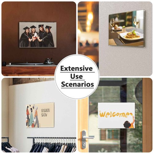 MaxGear Acrylic Sign Holder 8.5x11 with Double Sided Tape, 12 Pack Clear Plastic Door Wall Mount Sign Holder, Document Flyer Poster Paper Acrylic Wall Frame for Office, Home, Store, Restaurant