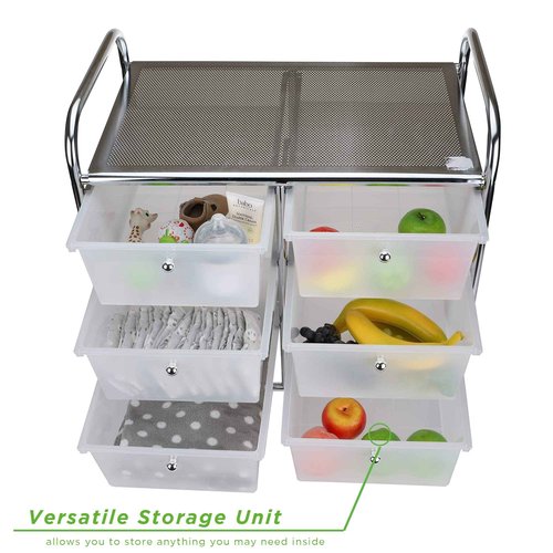 Mind Reader Rolling Cart with Drawers, Utility Cart, Craft Storage, Kitchen, Metal, 24.25"L x 15.25"W x26.25"H, White, Silver
