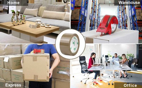 BOMEI PACK 18Rolls Brown Packing Tape, Brown Packaging Tape for Shipping, Moving and Storage, 2.4Mil 1.88 Inch x 60 Yard