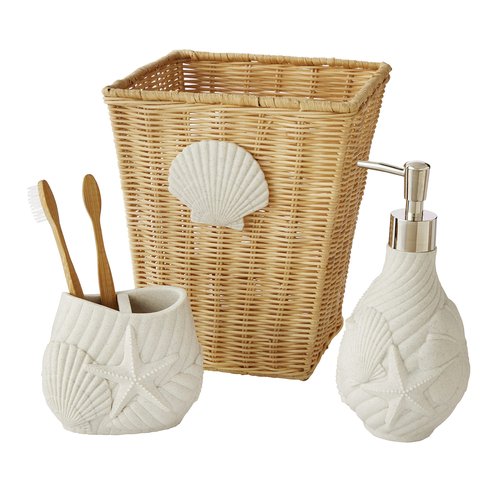SKL Home Coastal Collage, Champagne-Wastebasket