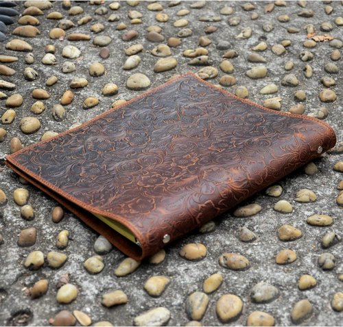 JJNUSA Leather Binder - Handmade 3 Ring Organizer Planner for A4 8.5" x 11" Notepad & Documents