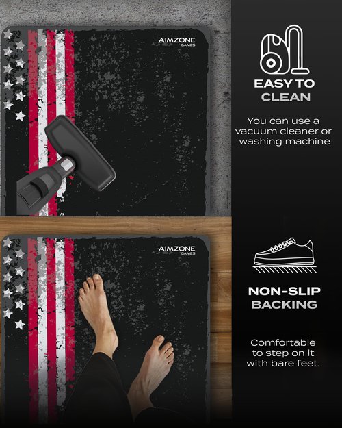 Aimzone Large Gaming Chair Mat, Computer Desk Floor Protector, Desk Chair Mat for Hard Floor, Non-Slip, Durable Stitched Edges, Scratch Resistant, Water-Resistant & Easy Cleaning (USA Black)