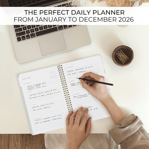 Beautiful 2026 Planner - 7" x 10" Daily Organizer for Men & Women | Weekly & Monthly Spreads for Enhanced Productivity