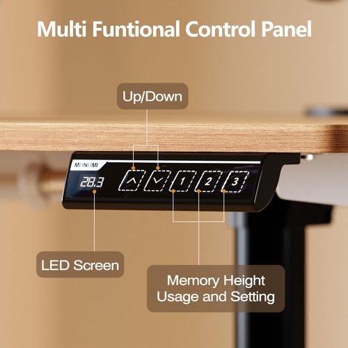 Monomi Electric Standing Desk, 47.2 inches Height Adjustable Desk, Ergonomic Computer Home Office Sit Stand Up Desk with Memory Preset Controller (Light Vintage Brown)