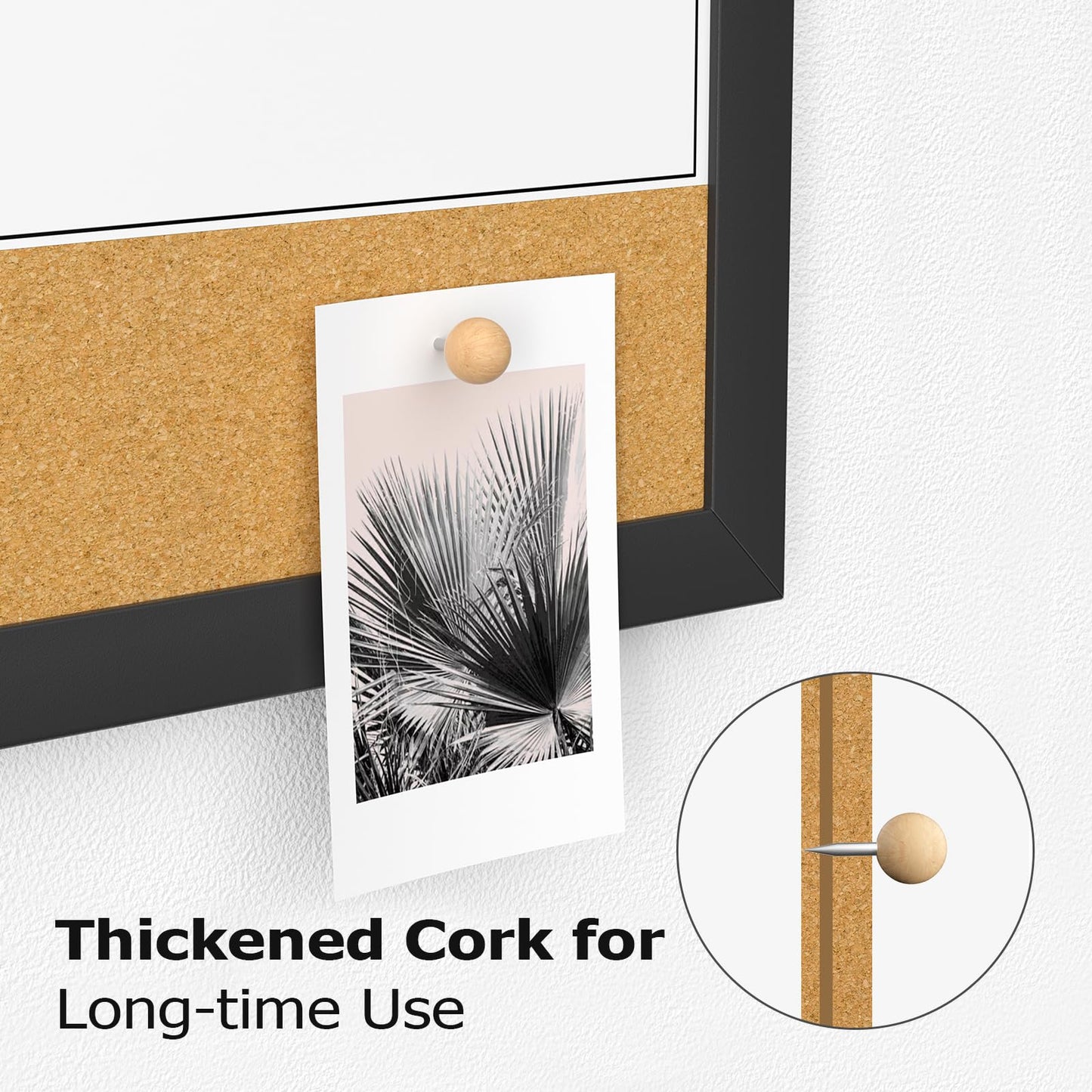 Monthly Calendar Whiteboard for Wall, 17 x 13 Inches Dry Erase Board Cork Board Combo with Wood Framed, Hanging Magnetic White Board with Markers Magnets Push Pins Eraser for Office Kitchen Home Memo