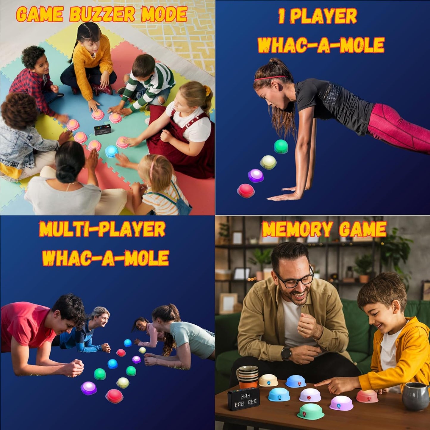 Trebisky Wireless Buzzer System - Game Show Kit for 10 Players | Interactive Fun & Easy Setup