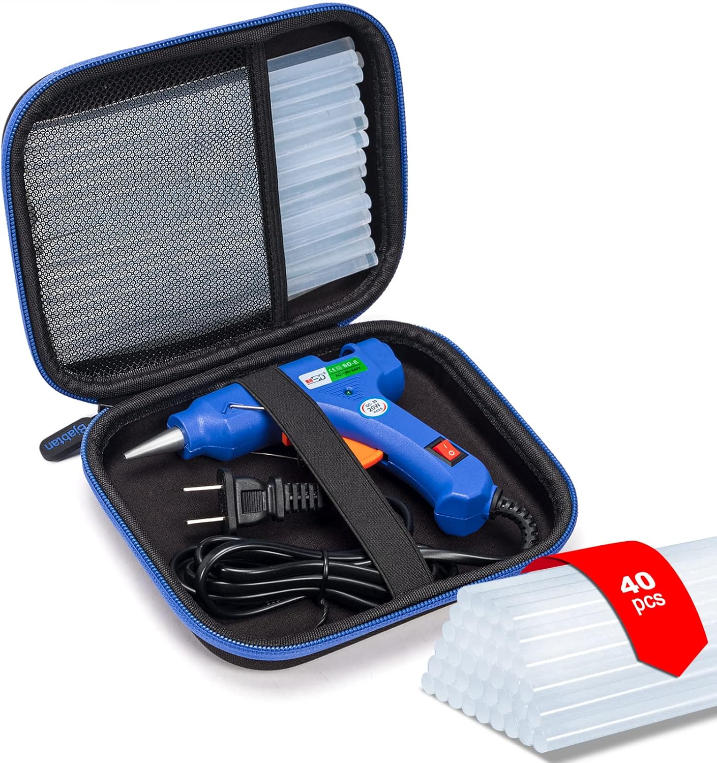 Skiennix Hot Glue Gun Kit - 40 Glue Sticks & Hardshell Case for DIY Crafts & Home Repairs | 20W