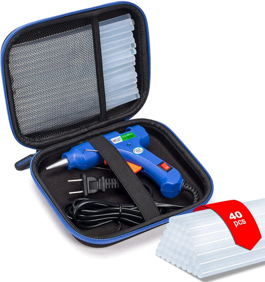 Skiennix Hot Glue Gun Kit - 40 Glue Sticks & Hardshell Case for DIY Crafts & Home Repairs | 20W