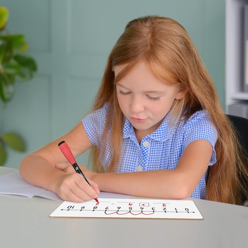 SCRIBBLEDO Dry Erase Number Line Board - Double-Sided 4”x12” Whiteboard for Math Learning | 0-10 & 0-20 Number Lines