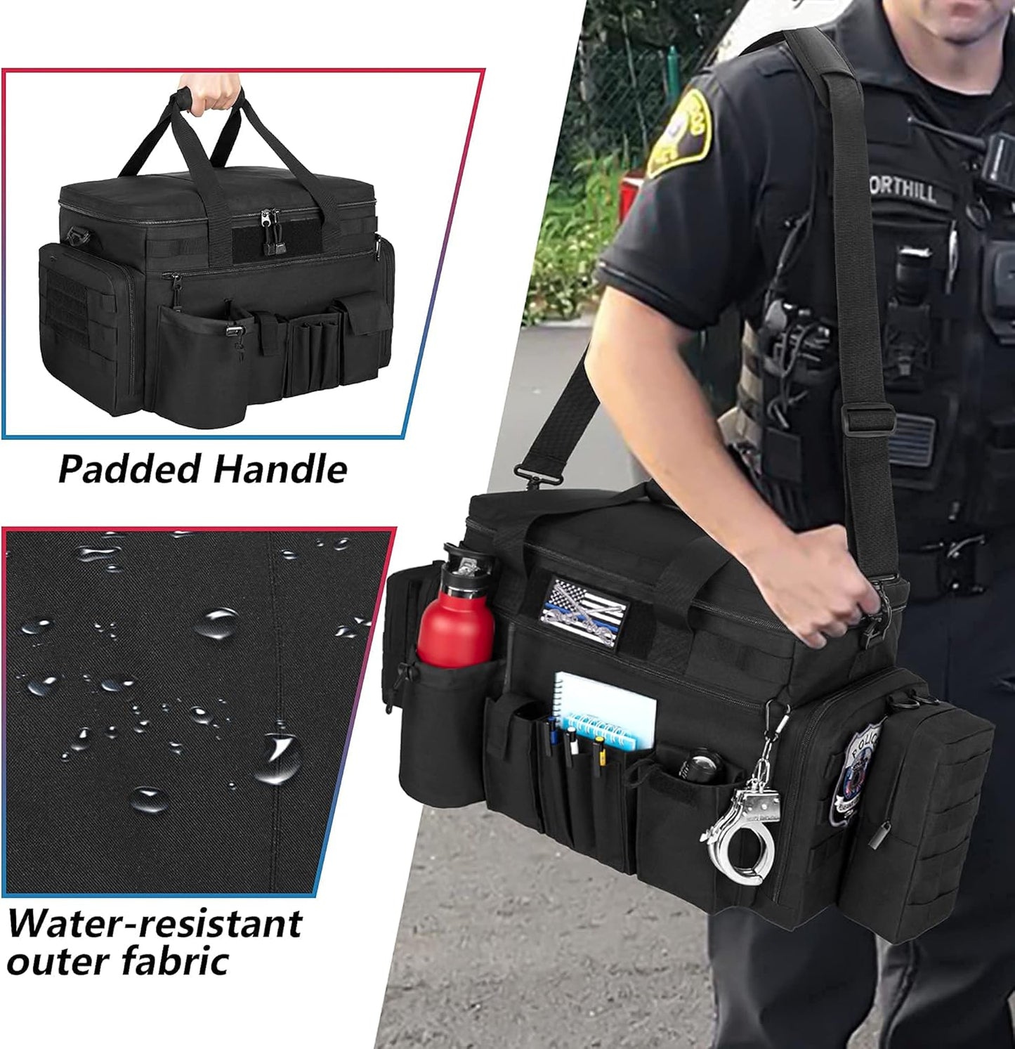 Trunab Patrol Bag - Police Duty Organizer with 15.6” Tablet & Laptop Storage | MOLLE Compatible