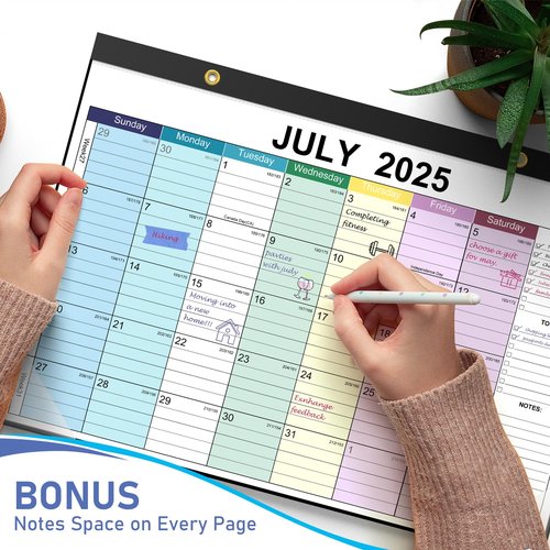Timart Desk Calendar 2025-2026, 18 Months Calendar Runs from July 2025 to December 2026, Large 17" x 12" Desktop/Wall Monthly Calendar with to-do List For Home School, Office
