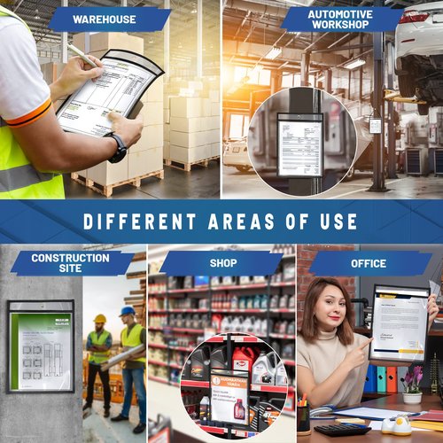 30 Pack Job Ticket Holders 8.5x11 - Work Order Plastic Sleeves for Documents - 8 1/2 x 11 Shop Ticket Holders - Dry Erase Pocket Sleeves - Dry Erase Pockets - Dry Erase Sleeve - Clear Pocket Sleeve