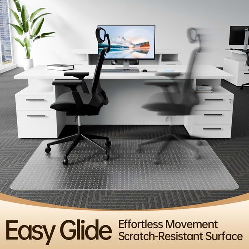 Amyracel Large Office Chair Mat for Low Pile Carpet - 36" x 60" Clear Computer Desk Mat for Home & Offices, Easy Glide Plastic Floor Mat for Office Chair On Carpet