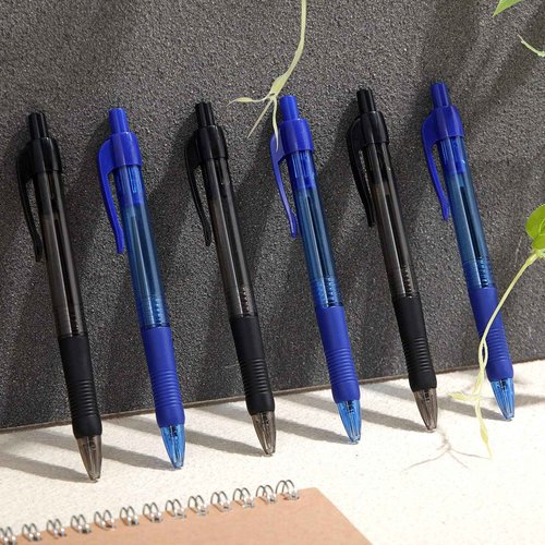 Fainne 300 Pcs Retractable Ballpoint Pens Bulk Medium Point (1.0 mm) Smooth Writing Pens for Journal Notebook Writing Office Supplies Click Pen (Blue, Black)