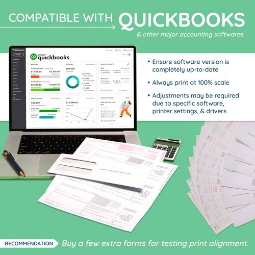 Blue Summit Blank W2 3 Up Tax Forms 2025, W2 Perforated Paper 100 Employee Sets, Ideal for E-Filing, Compatible with Quickbooks and Laser or Inkjet Printers, 100 Sheets and Self Seal Envelopes
