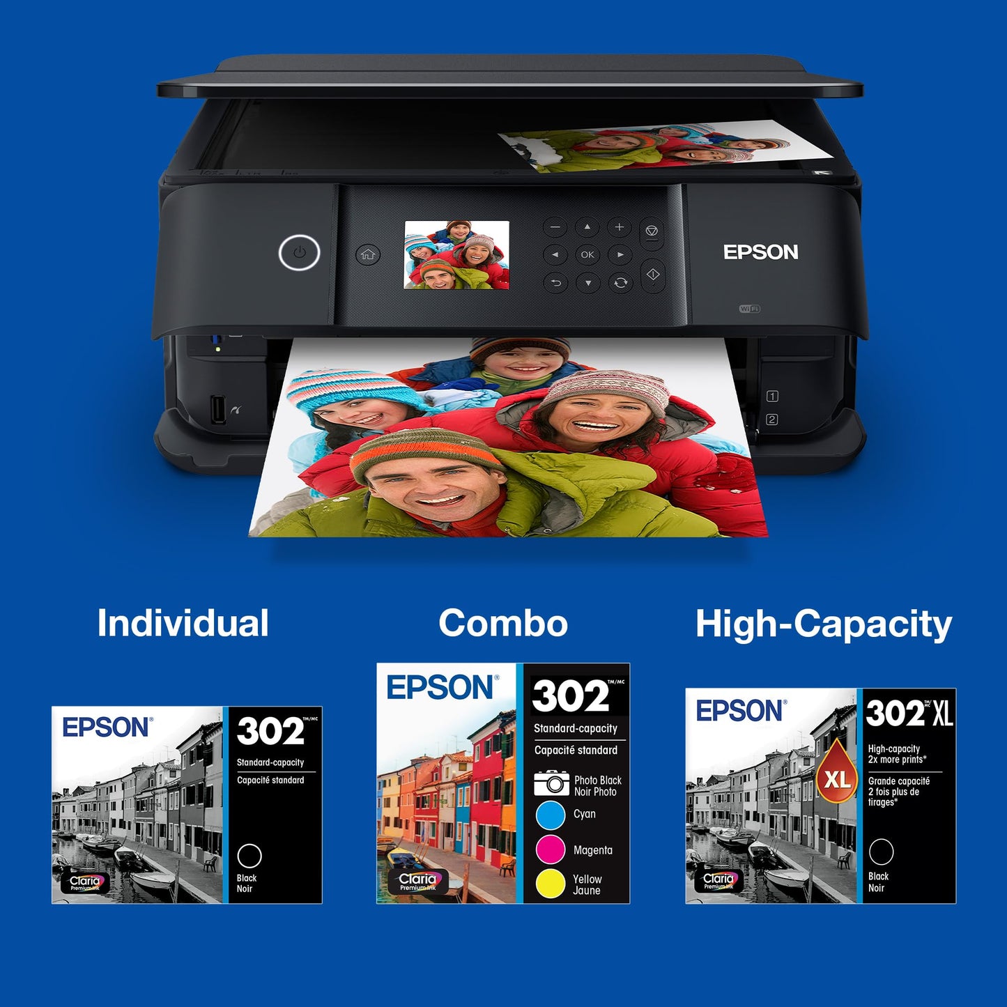 EPSON 302 Claria Premium Ink Standard Capacity Color Combo Pack (T302520-S) Works with Expression XP-6000, 6100