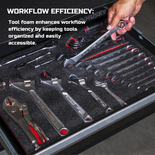ONREVA Tool Box Foam, 2Pack 54x30x2 inch, Foam Inserts for Cases, Polyethylene Storage Sheets for Toolbox Hard Case, Tool Shadow Insert, Kaizen Organizer Sheet