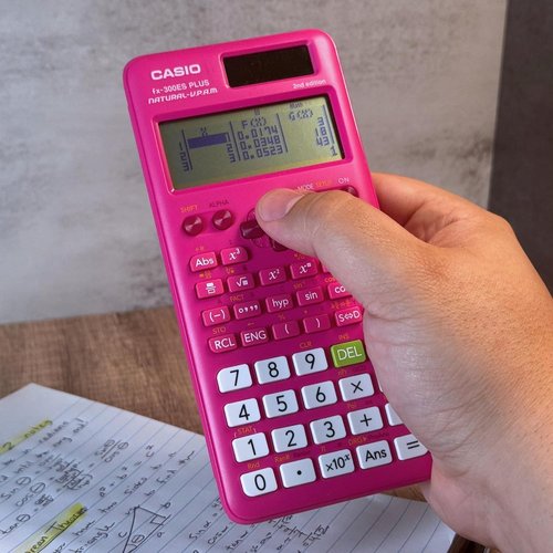 Casio fx-300ES Plus Scientific Calculator - 262 Functions, Natural Textbook Display, Pink