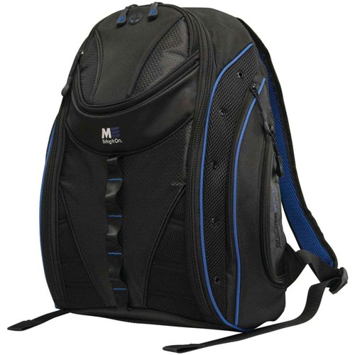 Mobile Edge Express 2.0 Laptop Backpack for Men and Women, Compatible with PC and Mac Laptops 16-17 Inch, Travel Work Business Computer Bag, MEBPE32, Black with Royal Blue Trim