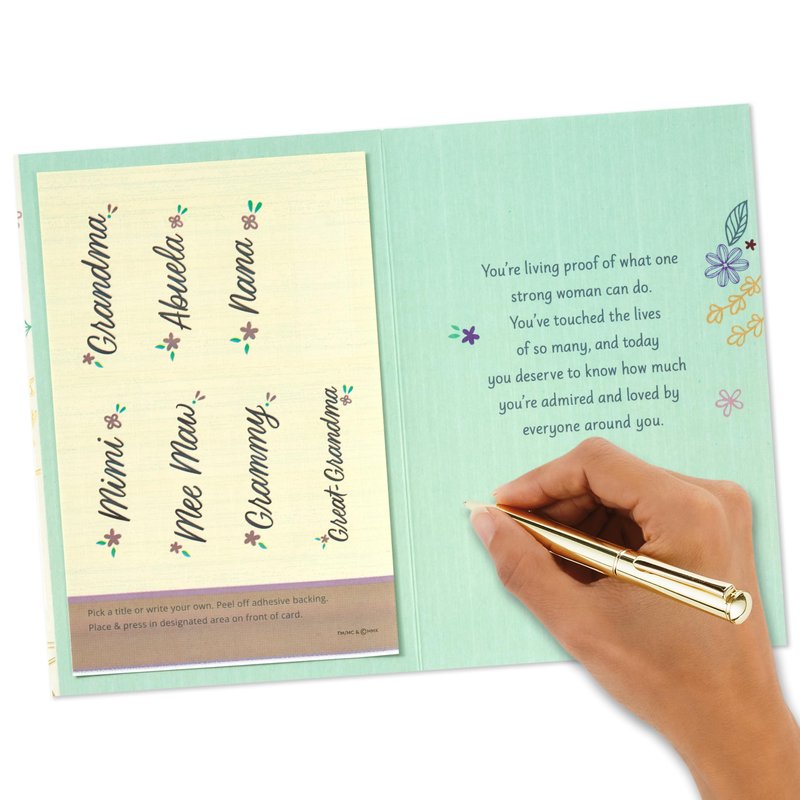 Hallmark Mother's Day Card for Grandmother, Nana, Mimi, Abuela (Personalized Stickers)