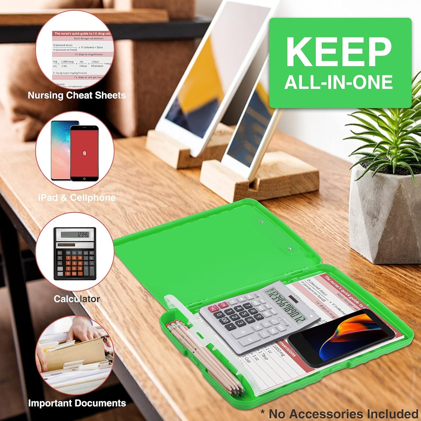 Sooez Clipboard with Storage - 8.5 x 11 Plastic Organizer with Pen Holder | Ideal for Nurses & Teachers