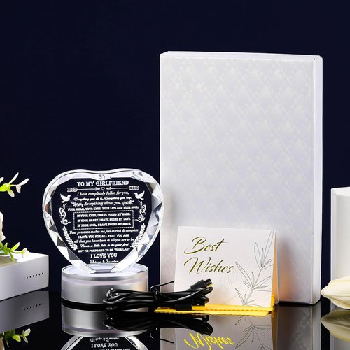 Qianwei Crystal Heart - Engraved Personalized Gift for Girlfriend | Perfect for Christmas, Birthdays & Anniversaries