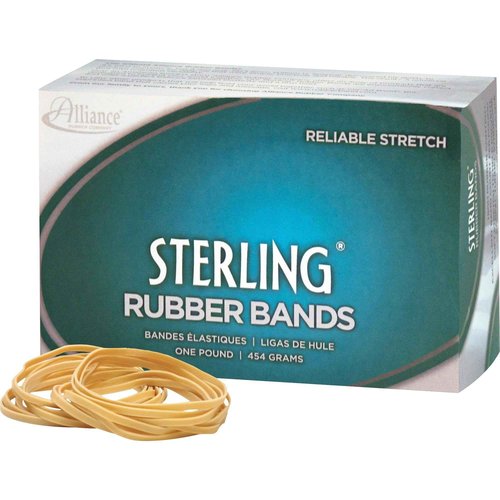 Alliance Rubber 24645 Sterling Rubber Bands Size #64, 1 lb Box Contains Approx. 425 Bands (3 1/2 x 1/4-Inches, Natural Crepe) Beige (Pack of 10)