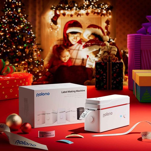 POLONO Label Maker Machine with Tape, P31S Bluetooth Label Printer, Mini Label Maker with Multiple Templates for School Office Home Organization, Wireless Portable Thermal Printer for Storage, White