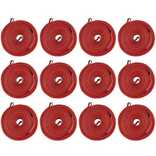 IDL Packaging 92" Strong, Elastic & Flexible Rubber Bands, Pack of 12, Red - 2X Elasticity, 80% Natural Rubber - Extra Strong Mover Bands for Furniture, Boxes, Moving Blankets