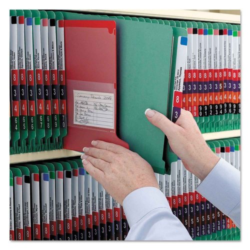 Smead End Tab Classification Folder, Legal, Straight, 2 Dividers, Green, 10 per Box (29785)