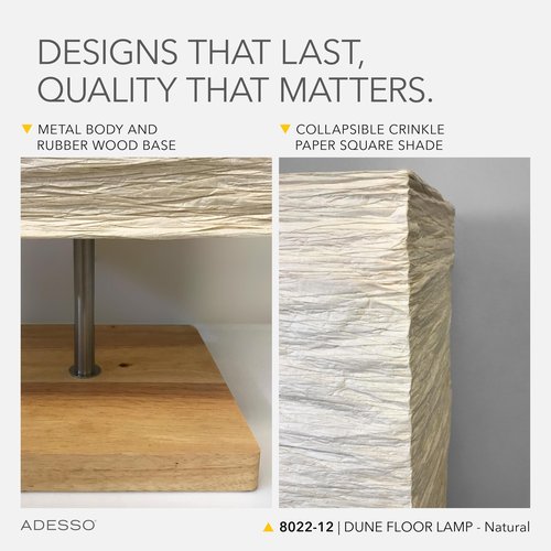 Adesso Three Light Floor Lamp – Natural Wood Base & Adjustable Brightness – Perfect Lighting for Bedroom, Living Room and Corner Decor, Beige