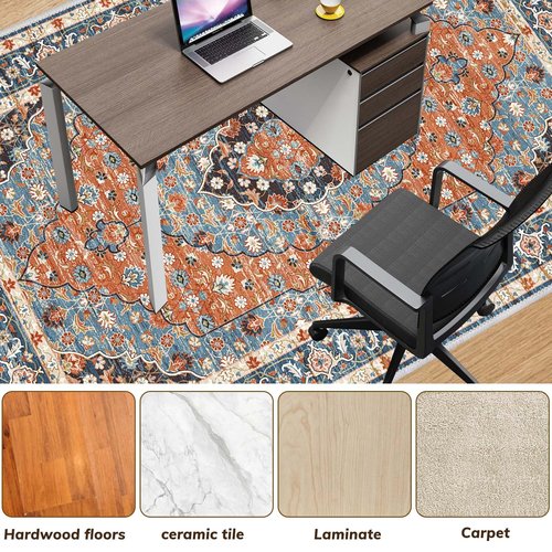 Office Chair Mat for Hardwood Floor, 48"x60" Desk Chair Rug for Carpet, Anti-Slip Desk Chair Mat for Rolling Computer Chair, Floor Mat for Office Cleaned Easily