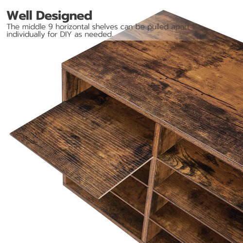 HOOBRO Countertop Mail Sorter Organizer, Wooden Literature Organizer, Student Mailbox for Classroom, Desktop Bill Organizer for Office Home School, 12 Compartments Rustic Brown FG43WF01