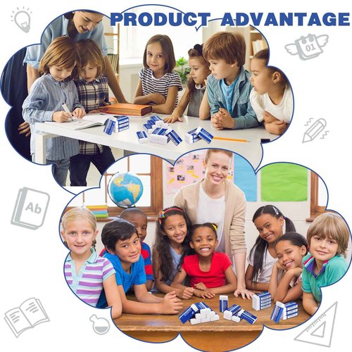 Yeaqee 500 Pcs White Pencil Erasers Bulk Soft Art Erasers School Pencil Erasers for Drawing Kids Student Artist Office Home Writing 1.57 x 0.71 x 0.31 Inch