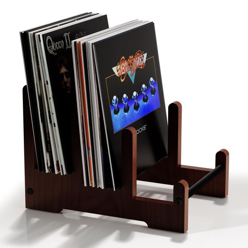 ZUJJAFY Vinyl Record Holder 60LP Record Storage Rack, 3 Tier Album Storage Shelf for Vinyl Records Display, Retro Style Organizer for Magazine, Book, Files (Quick Assembly, Brown)