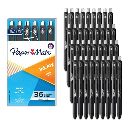 Paper Mate InkJoy Gel Pens Medium Point (0.7mm) Black 36 Count