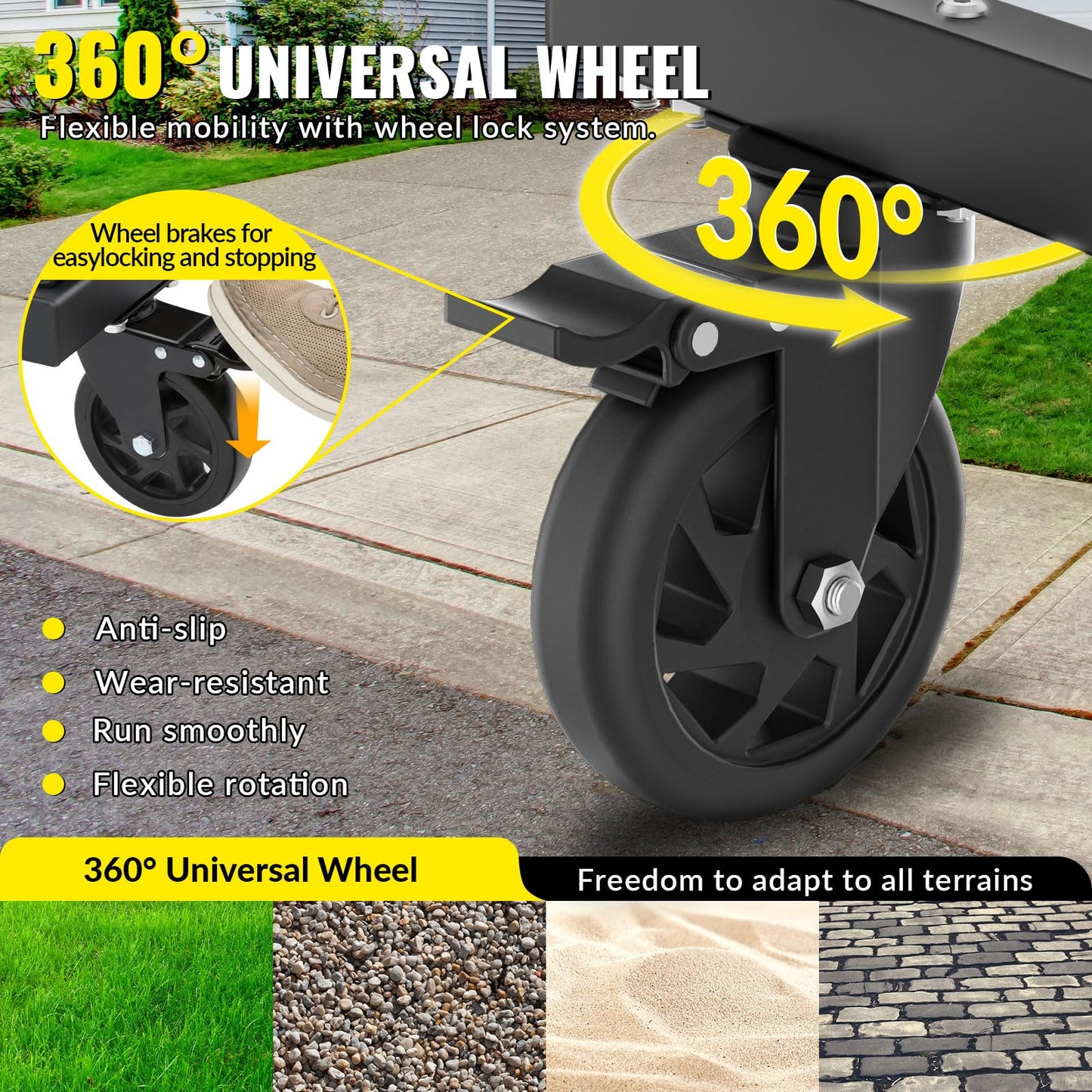 Folding Chair Cart, 500 LBS Capacity, Holds 42 Folding Chairs or 12 Tables, Heavy Duty Metal Rack with Outdoor Cover and 360° Rubber Locking Wheels