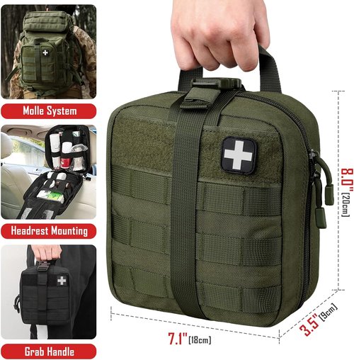 LIVANS 1000D Tactical First Aid Bag - Empty EMT Pouch with Rip-Away Design for Emergency Medical Use