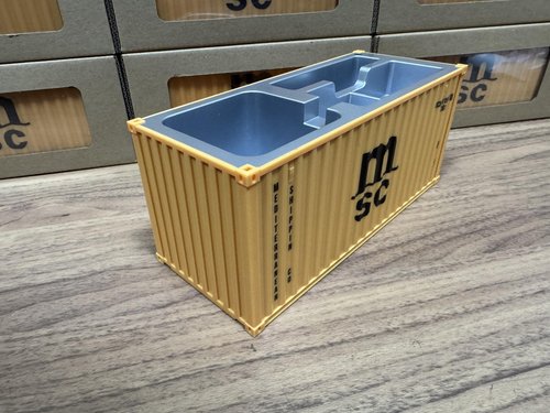 Yixoo Desk Organizer, Pen Pencil Holder, Business Name Cards Holder, Shipping Container Model Storage Box, Secret Storage Box with Multiple Compartments Office Supplies Multi-function (MSC)