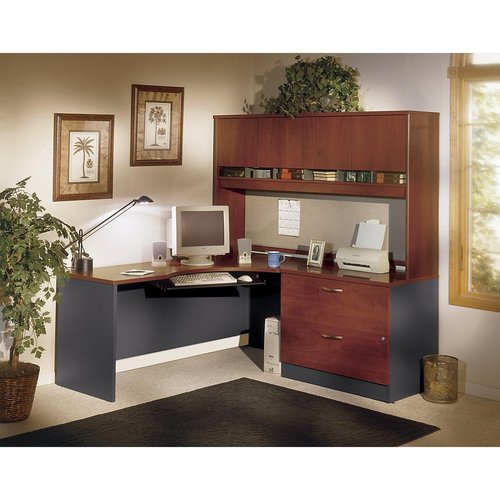 Bush Business Furniture Series C Hutch, 72W 4 Door, Hansen Cherry