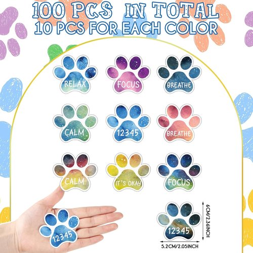 Crtiin Sensory Strips - 100 Pcs Mindfulness Stickers for Anxiety Relief | Tactile Textures for Adults