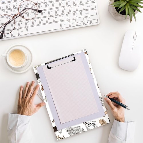 QLMX Dog Animal Clipboard Folio with Storage, Cute Dogs Decorative Clipboard Folder, Puppy Dog Clipboards for Women Kids, Life is Better with Dogs Gifts Office School Supplies, 12.4x9.2In