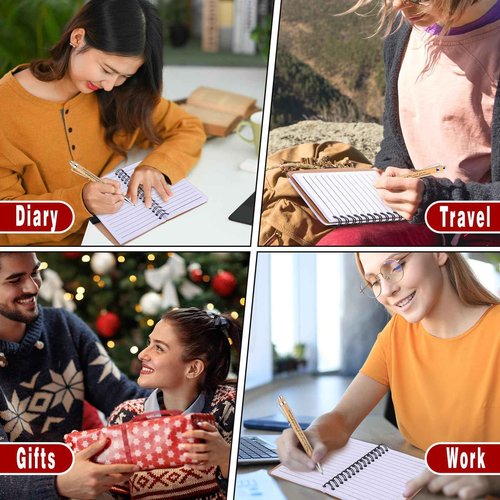 Czlotyh 80 Pcs Employee Appreciation Gifts Inspirational Spiral Notebooks Bulk Motivational Journals Thank You Bamboo Ballpoint Pens for Nurse Teacher Coworker(MAY YOU)