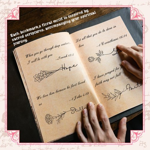 Skyygemm 10 Pcs Christian Bookmarks for Women 1.2" x 5.9" Soft Leather Bible Inspired Bookmark with Floral Uplifting Words Personalized Religious Gifts for Book Lovers Mother Readers Church(Pastel)