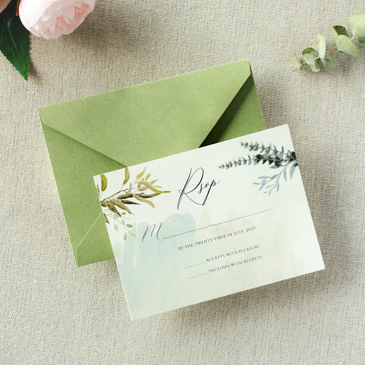 PONATIA 50 Pack A1 Envelopes, 3.62 x 5.2'' Sage Green Envelopes Perfect for RSVP Cards, Christmas Gift Cards Envelope, Baby Showers, Thank You Notes and any 3.5x5" inserts