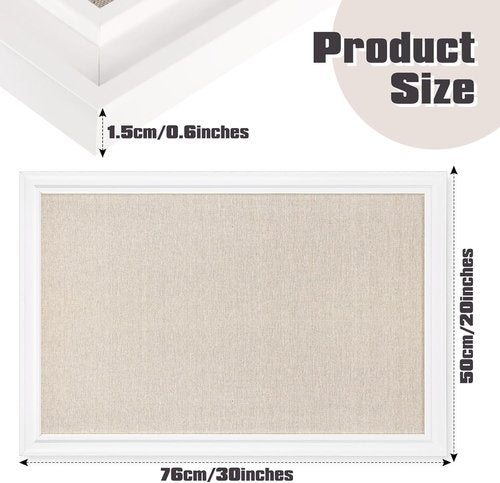 Colarr Bulletin Board - 30 x 20 Inch Decorative Wall-Mounted Notice Board | White Frame with Push Pins