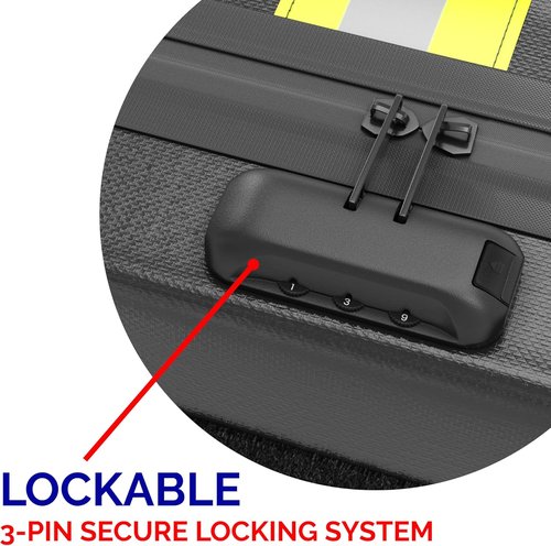 Fireproof & Waterproof Document Bag by Upgraded - Lockable 17”x 12”x 5” with Wallet Protector | Reflective for Easy Night Visibility