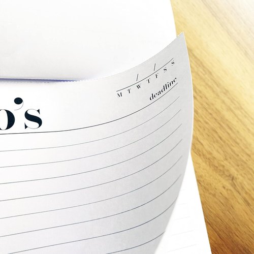 Regine Switzerland A5 To Do List Notepad - Stylish Daily Planner with Checkboxes & Deadline Column