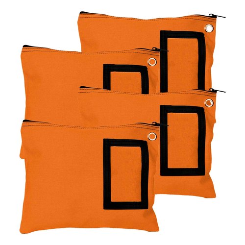 BankSupplies Canvas Zipper Bags | 12W x 9H | Set of 4 | Large Storage Bags | Grommet for Zip Tie & Padlock | 5W x 3H Framed Cardholder | Zipper Closure | Bank Bags